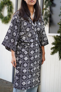 Handmade Batik Robe/ Kimono - Lightweight Soft Cotton - Hibiscus
