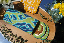 Load image into Gallery viewer, Teak Wood Serving Tray with White Resin Design
