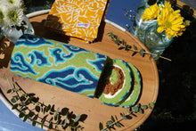 Load image into Gallery viewer, Teak Wood Serving Tray with White Resin Design