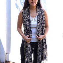 Load image into Gallery viewer, Handmade Batik Scarf - Cotton - Hibiscus in Brown