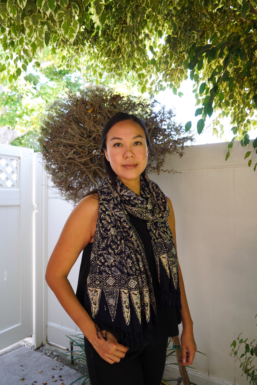 Handmade Batik Scarf - Cotton - Foliage