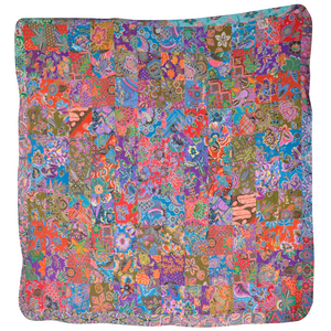 Handmade Reversible Batik Quilt Blanket / Throw - Calming Blue