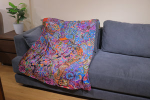 Handmade Reversible Batik Quilt Blanket / Throw - TR0058