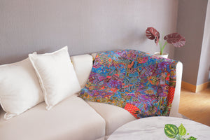 Handmade Reversible Batik Quilt Blanket / Throw - TR0058