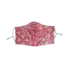 Hand Dyed Indonesia Batik Face Mask Three Layers 100% Cotton with Nose Wire Filter Pocket Soft Elastic Band Pink Wildflower