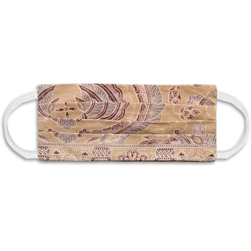 Rectangle Batik Face Mask with Insert Pocket - Cream