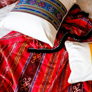 Ikat Blanket Throw, Red from Jepara, Indonesia