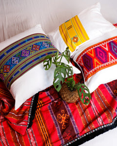 Ikat Blanket Throw, Red from Jepara, Indonesia