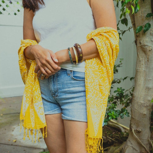 Handmade Batik Scarf - Cotton - Twig