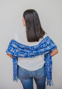 Handmade Batik Scarf - Dobby Fabric - Butterfly