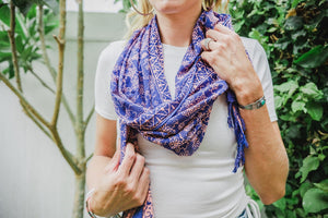 Handmade Batik Scarf - Cotton - Mangosteen