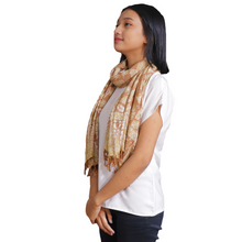 Load image into Gallery viewer, Botanically Dyed Batik Scarf, Cotton, Natural Dye, Mojo