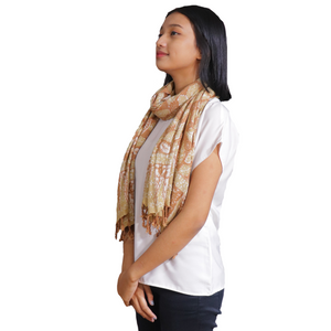 Botanically Dyed Batik Scarf, Cotton, Natural Dye, Mojo