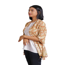 Load image into Gallery viewer, Botanically Dyed Batik Scarf, Cotton, Natural Dye, Mojo