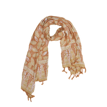 Load image into Gallery viewer, Botanically Dyed Batik Scarf, Cotton, Natural Dye, Mojo