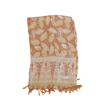 Load image into Gallery viewer, Botanically Dyed Batik Scarf, Cotton, Natural Dye, Mojo