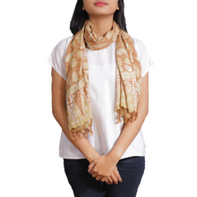 Load image into Gallery viewer, Botanically Dyed Batik Scarf, Cotton, Natural Dye, Mojo