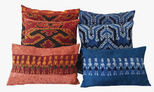 Load image into Gallery viewer, Ikat Pillow Cover, Blue. Cover Only with No Insert. 23inches x 23inches