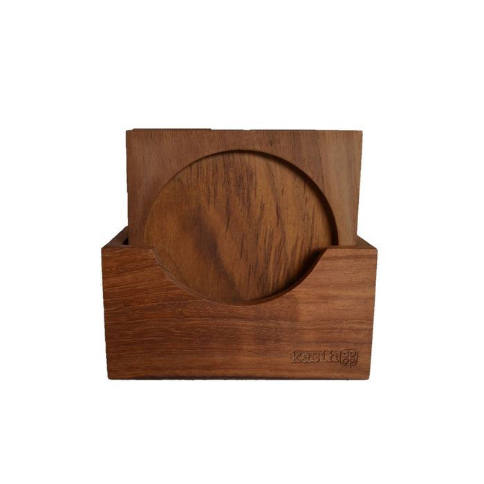 Handmade Teak Wood Coaster Set of Four - Square
