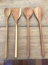 Load image into Gallery viewer, Set of 4 Cooking Kitchen Utensils Teak Wood 14inches ( Three spoons and one spatula)