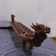 Load image into Gallery viewer, Mancala Teak Wood Dakon Congklak Naga Board Game, Dragon Head Board Game