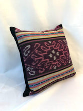 Load image into Gallery viewer, Ikat Pillow Cover, Pink and Purple. Ethnic, Boho Cushion Case. Handwoven in Indonesia. 16x16 inches