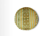 Load image into Gallery viewer, Round Ikat Pouf Ottoman, Light Green. Cover Only with No Insert.