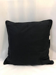 Ikat Pillow Cover, Blue Indigo with Border. Cover Only with No Insert. 20" x 20"