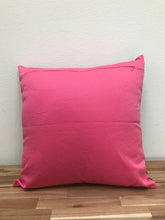 Load image into Gallery viewer, Ikat Pillow Cover, Pink &amp; Blue. Ethnic, Boho Cushion Case. Handwoven in Indonesia. 20x20 inches