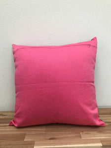 Ikat Pillow Cover, Pink & Blue. Ethnic, Boho Cushion Case. Handwoven in Indonesia. 20x20 inches