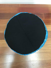 Load image into Gallery viewer, Round Ikat Pouf Ottoman, Blue and White. Cover Only with No Insert.