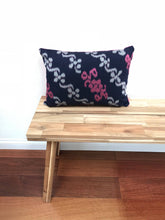 Load image into Gallery viewer, Ikat Pillow Cover, Pink &amp; Blue. Ethnic, Boho Cushion Case. Handwoven in Indonesia. 12x18 inches