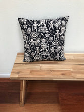 Load image into Gallery viewer, Batik, Ikat Pillow Cover, Black &amp; White. Cover Only with No Insert. 16&quot; x 16&quot;