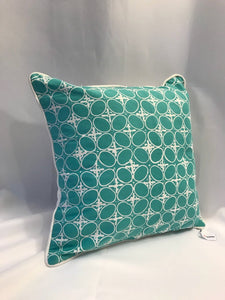 Batik Pillow Cover, Greenish Blue. Cover Only with No Insert. 20" x 20"