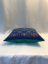 Load image into Gallery viewer, Ikat Pillow Cover, Blue. Cover Only with No Insert. 16inches x 16inches