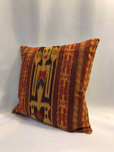 Load image into Gallery viewer, Ikat Pillow Cover, Red, Brown and Black. Cover Only with No Insert. 16inches x 16inches