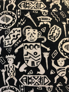 Batik, Ikat Pillow Cover, Black & White. Cover Only with No Insert. 16" x 16"