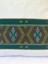 Load image into Gallery viewer, Ikat Pillow Cover, White and Green. Cover Only with No Insert. 20&quot; x 20&quot;
