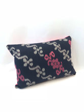 Load image into Gallery viewer, Ikat Pillow Cover, Pink &amp; Blue. Ethnic, Boho Cushion Case. Handwoven in Indonesia. 12x18 inches