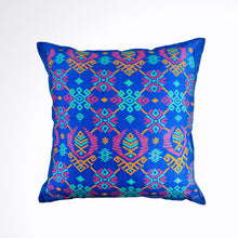 Load image into Gallery viewer, Ikat Pillow Cover, Blue. Cover Only with No Insert. 16inches x 16inches