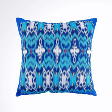 Load image into Gallery viewer, Ikat Pillow Cover, Blue. Cover Only with No Insert. 20&quot; x 20&quot;