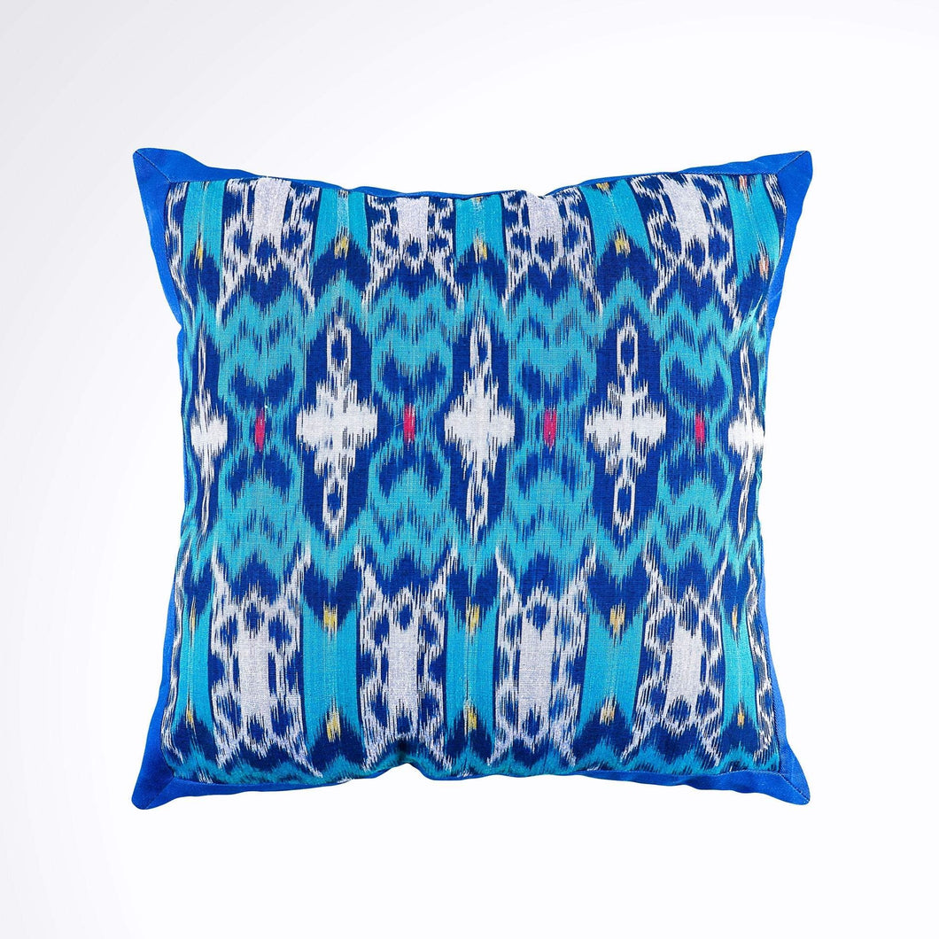 Ikat Pillow Cover, Blue. Cover Only with No Insert. 20