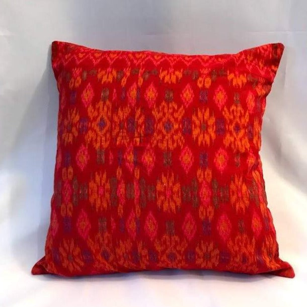 Batik Pillow Cover, Red. Cover Only with No Insert. 20inches x 20inches