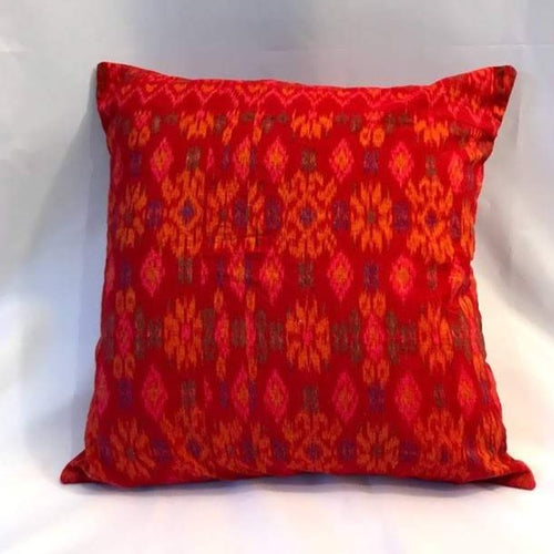 Batik Pillow Cover, Red. Cover Only with No Insert. 16inches x 16inches