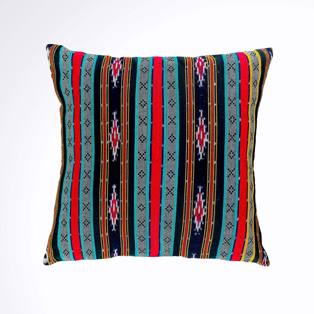 Batik, Ikat Pillow Cover, Black, Red, Blue Colorful. Cover Only with No Insert. 20inches x 20inches