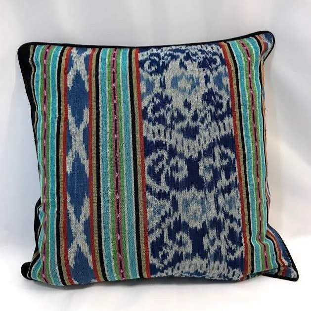 Ikat Pillow Cover, Blue Indigo. Cover Only with No Insert. 20