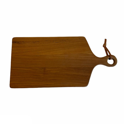 Teak wood cutting board with handle