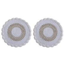 Load image into Gallery viewer, Extra Large Placemats Seagrass &amp; Lace 16.9&quot; - Set of Two