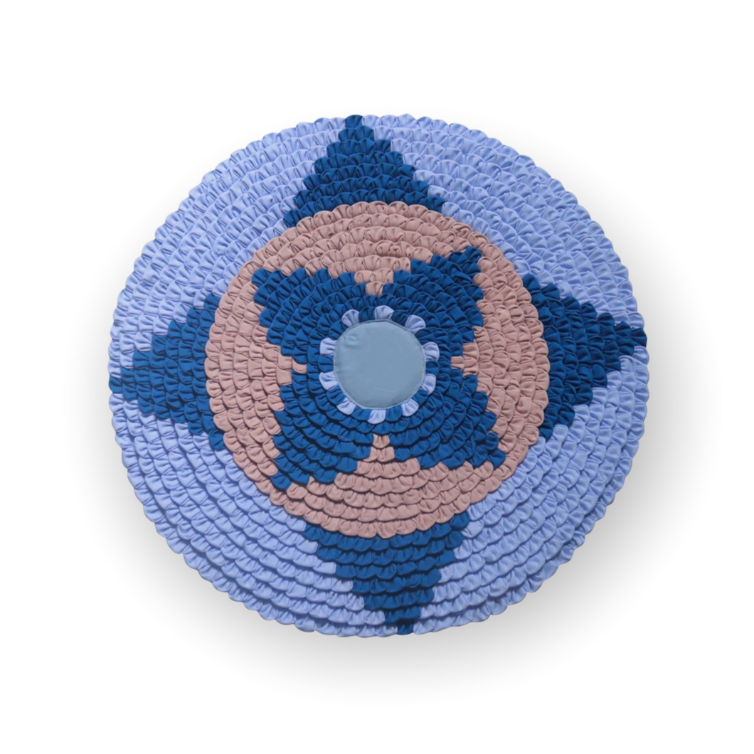 Patchwork Circle Wall Hanging Fabric Art Wall Decor Hand Sewn 20