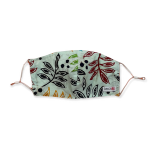 Hand Dyed Indonesia Batik Face Mask Three Layers 100% Cotton with Nose Wire Filter Pocket Soft Elastic Band Colorful Tamarind